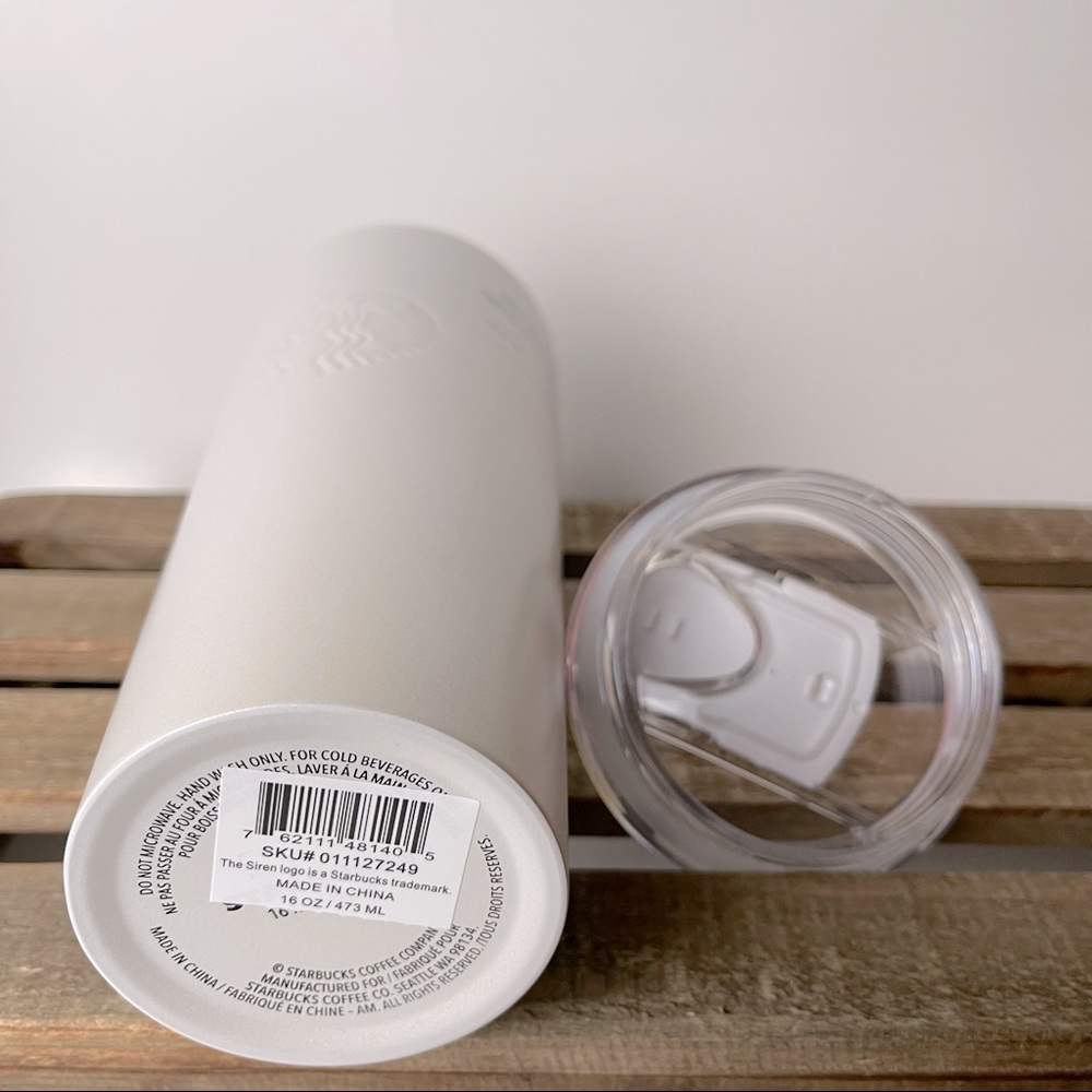 STARBUCKS 16oz. White Stainless Steel Cold Tumbler - Picture 5 of 5